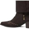 image:imageAOSPHIRAYLIAN Shark Boots for Women Fold Over Knee High Snip Toe Cowboy Boots Chunky Heel Studded Pull On Classic Fashion Party Dress Cowgirl BootChocolate