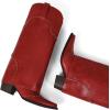 image:imageAOSPHIRAYLIAN Shark Boots for Women Fold Over Knee High Snip Toe Cowboy Boots Chunky Heel Studded Pull On Classic Fashion Party Dress Cowgirl BootRed