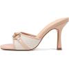 image:imageAOSPHIRAYLIAN High Heels Mules for Women Open Toe Slip on Stiletto Heels for Women Round Toe Heeled Mule Sandals Comfortable Peep Toe Sandals Women Wedding Party Summer Dress ShoesNude
