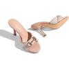 image:imageAOSPHIRAYLIAN High Heels Mules for Women Open Toe Slip on Stiletto Heels for Women Round Toe Heeled Mule Sandals Comfortable Peep Toe Sandals Women Wedding Party Summer Dress ShoesNude